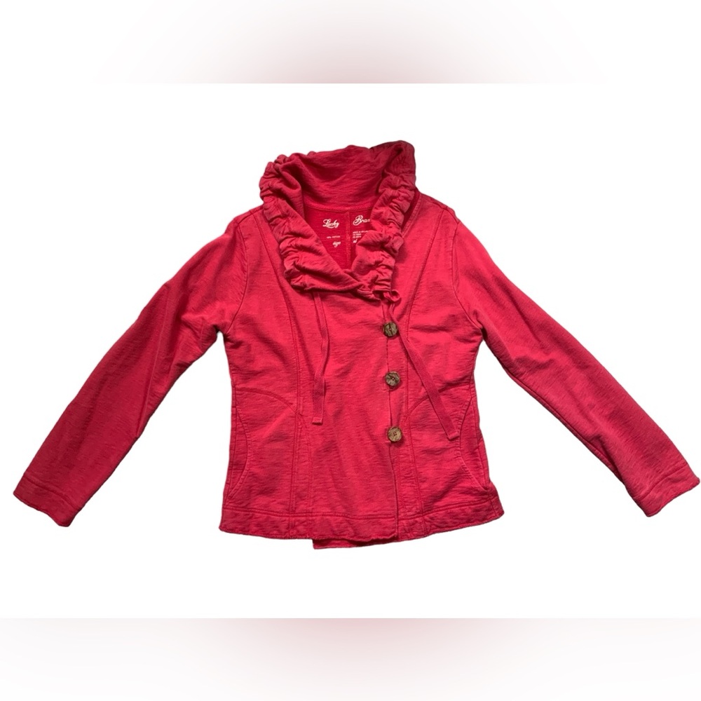 Lucky Brand Ruched Cowl Neck Cardigan